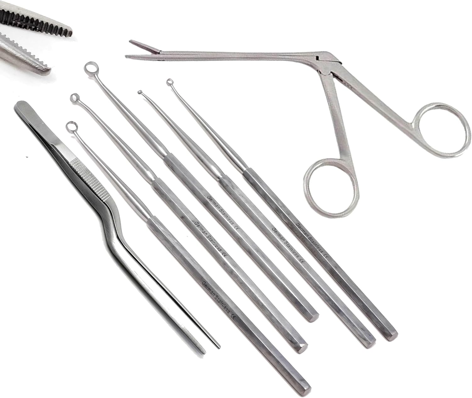 Premium 7pc Nasal Sinus Kit, Ear Wax Buildup Removing Kit, Hartman Alligator Forceps & Buck Ear Cleaning Curettes,Stainless Steel Micro ENT Instruments – Ideal for Healthcare Providers Premium 7pc Nasal Sinus Kit, Ear Wax Buildup Removing Kit, Hartman Alligator Forceps & Buck Ear Cleaning Curettes,Stainless Steel Micro ENT Instruments – Ideal for Healthcare Providers