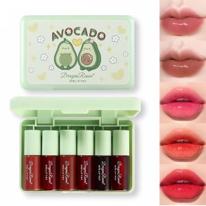 6-Color Korean Lip Tint Set – Watery, Velvet Matte Lipsticks for Lips and Cheeks – Long-Lasting, Non-Stick, Shimmery