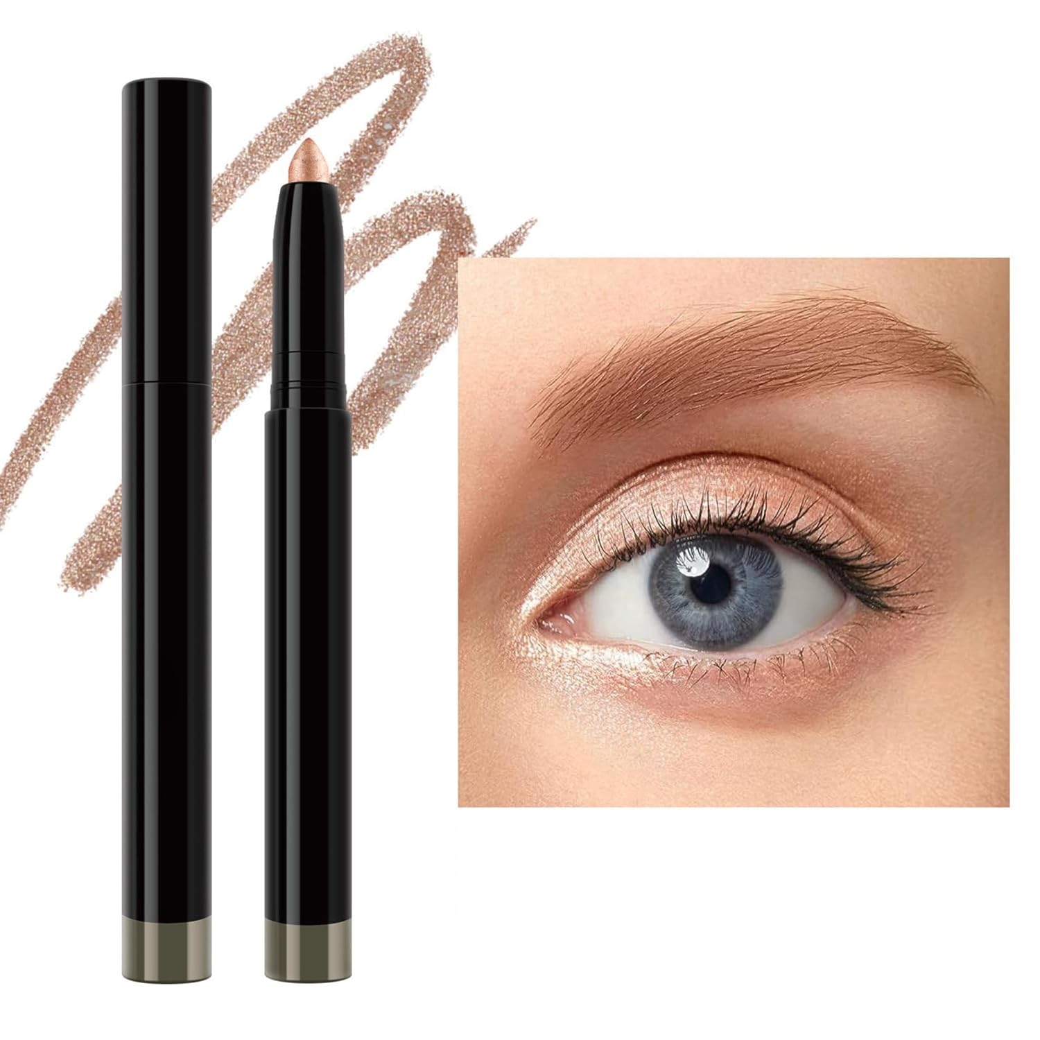 Eyeshadow Stick Long Lasting Shimmer, Glitter Eyeliner Cream Highly Pigmented, Waterproof Eye Shadow Pencil Metallic Pearlescent, Eye Highlighter Stick Easy to Apply Festival Makeup (02#) Eyeshadow Stick Long Lasting Shimmer, Glitter Eyeliner Cream Highly Pigmented, Waterproof Eye Shadow Pencil Metallic Pearlescent, Eye Highlighter Stick Easy to Apply Festival Makeup (02#)