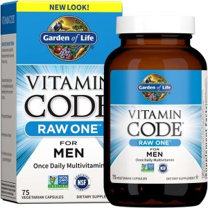 Garden of Life Multivitamin for Men, Vitamin Code Raw One – Once Daily, Vitamins Plus Fruit, Veggies & Probiotics, 75 Count