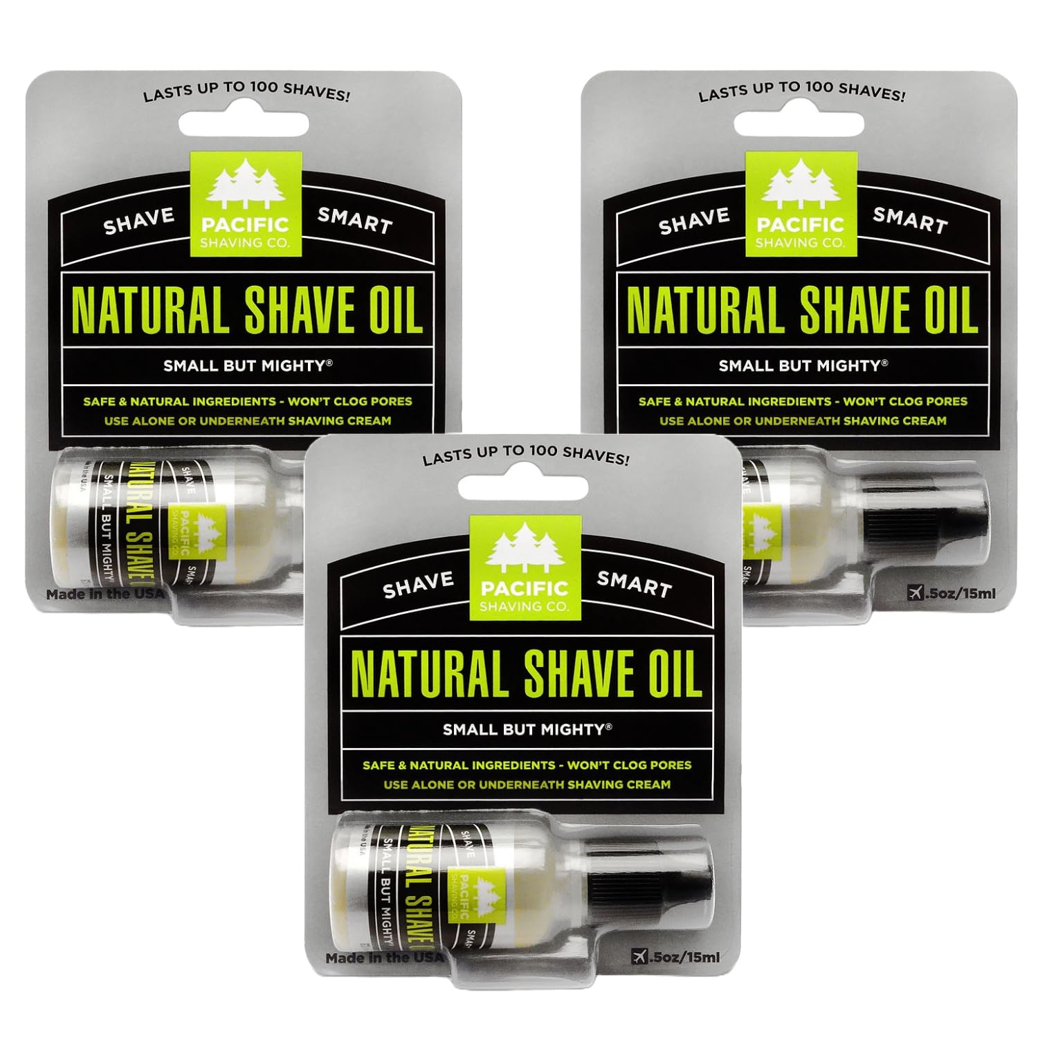 Pacific Shaving Company Natural Shaving Oil – Eliminates Cuts, Nicks, & Razor Burn, Soothes & Moisturizes Skin, Reduces Irritation, with Natural & Organic Ingredients, Made in USA, 5 oz (3-Pack) Pacific Shaving Company Natural Shaving Oil – Eliminates Cuts, Nicks, & Razor Burn, Soothes & Moisturizes Skin, Reduces Irritation, with Natural & Organic Ingredients, Made in USA, 5 oz (3-Pack)