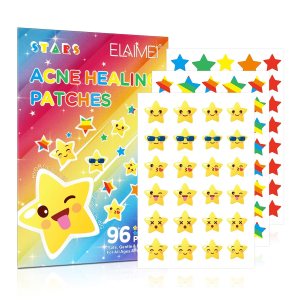 Star Face Pimple Patches, 96 Patches Cute Pimple Patches Acne Healing Patches, Hydrocolloid Patches for Face Blemish Zit Dot, Acne Pimple Absorbing Cover Patch, Spot Treatment Stickers, 9mm&12mm