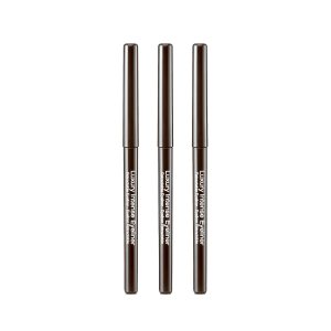 KISS New York Professional Retractable Eyeliner, Luxury Intense Highly Pigmented Eye Makeup, Long-Lasting, Water-Resistant, Smudge-Proof, Smooth Gliding (3 PACK, Dark Brown)