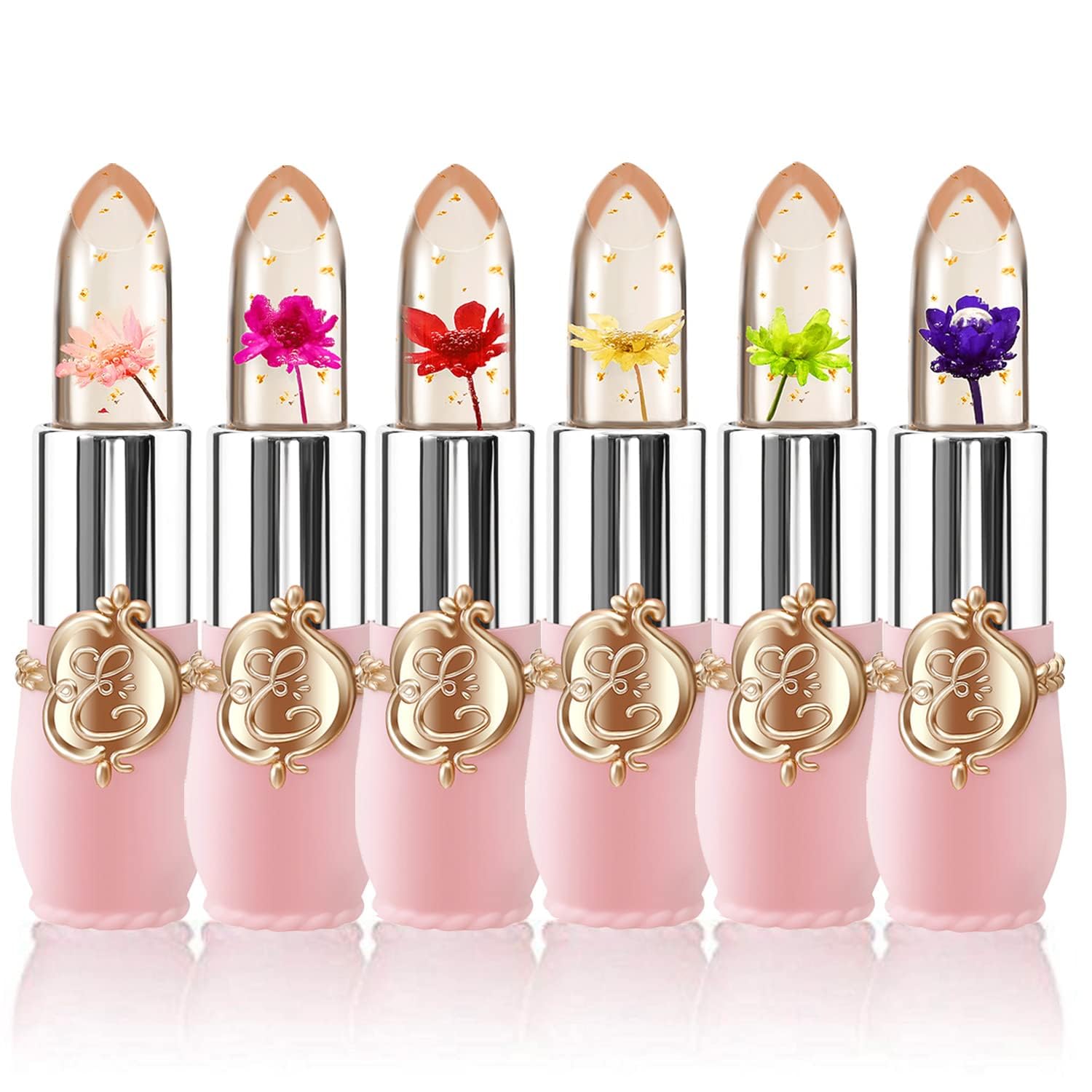 6 Pcs/Set Flower Jelly Lipstick Set Temperature Change Moisturizer Long Lasting Nutritious Balm Magic Color Change Lip Gloss 6 Pcs/Set Flower Jelly Lipstick Set Temperature Change Moisturizer Long Lasting Nutritious Balm Magic Color Change Lip Gloss