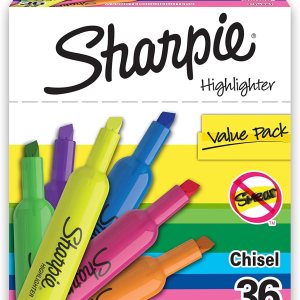 SHARPIE Tank Highlighters, Chisel Tip, Assorted Color Highlighters, Value Pack, 36 Count