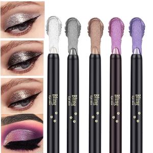 5PCS Eyeshadow Stick Bright Light Shimmer,Nautral Cream Eyeshadow Pencil Hypoallergenic Eyeshadow, Waterproof & Long Lasting Starter Eyeshadow Stick Sets