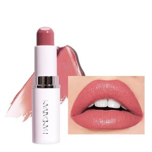 Nude Pink HydratingTinted Lip Balm + Velvet Lipstick, Hydrating Vitamin E Core Lip Shine, Buildable Lipstick, Nourishing & Condition Lip Balm Wet Stick Lip Gloss Glossy Lip Glaze(#01)