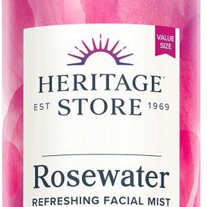 Heritage Store Rosewater, Refreshing Facial Mist for Glowing Skin, with Damask Rose Oil, All Skin Types, Rose Water Spray for Face Made without Dyes or Alcohol, Vegan & Cruelty Free (12oz)