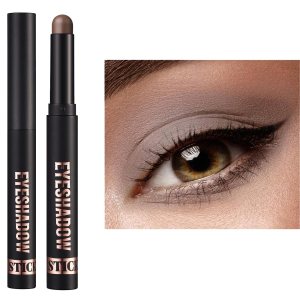 Neutral Eyeshadow Stick, Cream Matte Single Eyeshadow Pencil Makeup, High Pigmented Crease-proof Eye Shadow Brightener Stick, Hypoallergenic Waterproof Long Lasting Eye Highlighter Stick (21#)