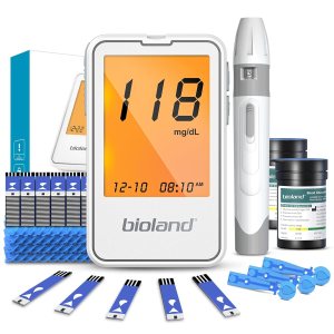 G-425-2 Blood Glucose Monitor Kit, 100 Test Strips, 100 Lancets, 1 Blood Sugar Monitor, 1 Lancing Device, Diabetes Testing Kit No Coding, Glucometer Large Display, Glucose Meter for Home Use