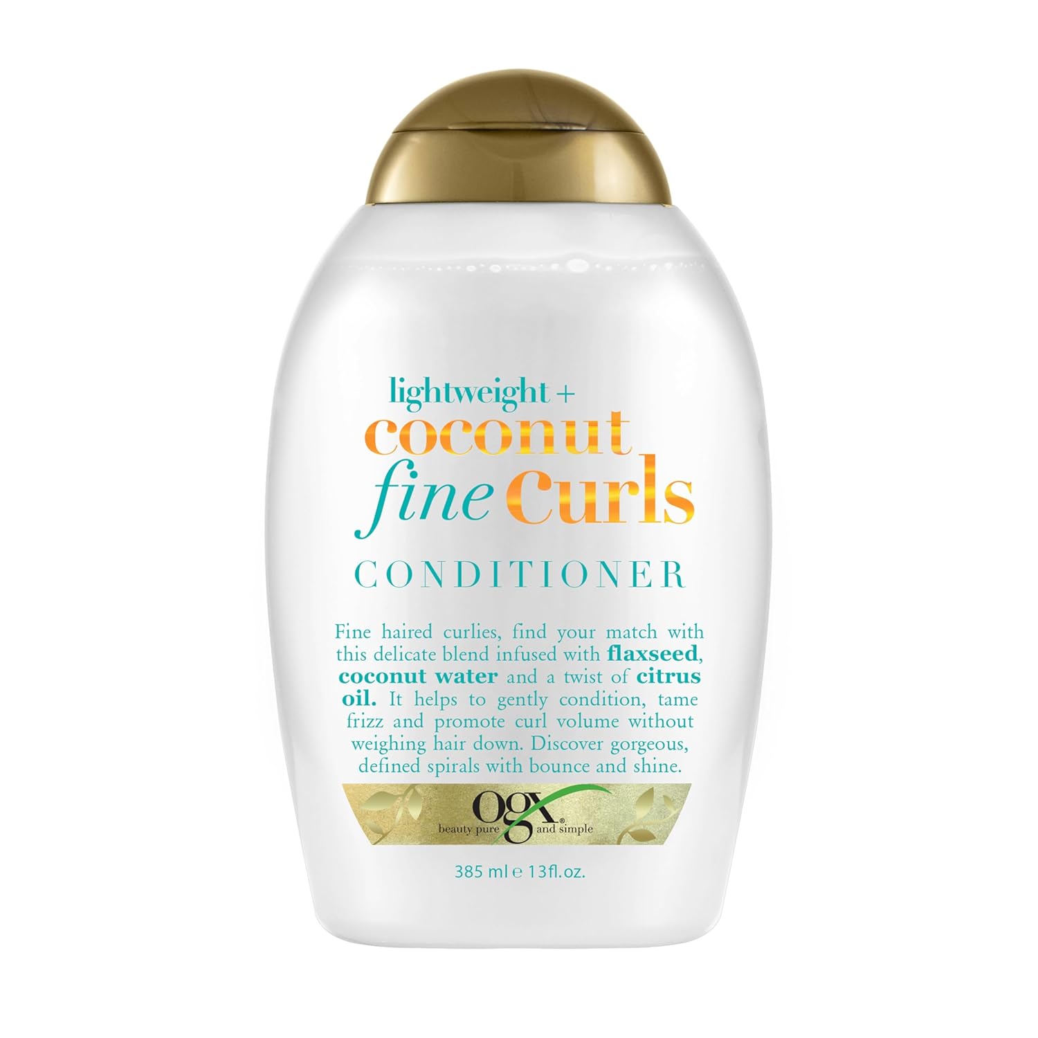 OGX Lightweight + Coconut Fine Curls Conditioner, Lightweight, Coconut Water Conditioner, 13 Fl Oz OGX Lightweight + Coconut Fine Curls Conditioner, Lightweight, Coconut Water Conditioner, 13 Fl Oz