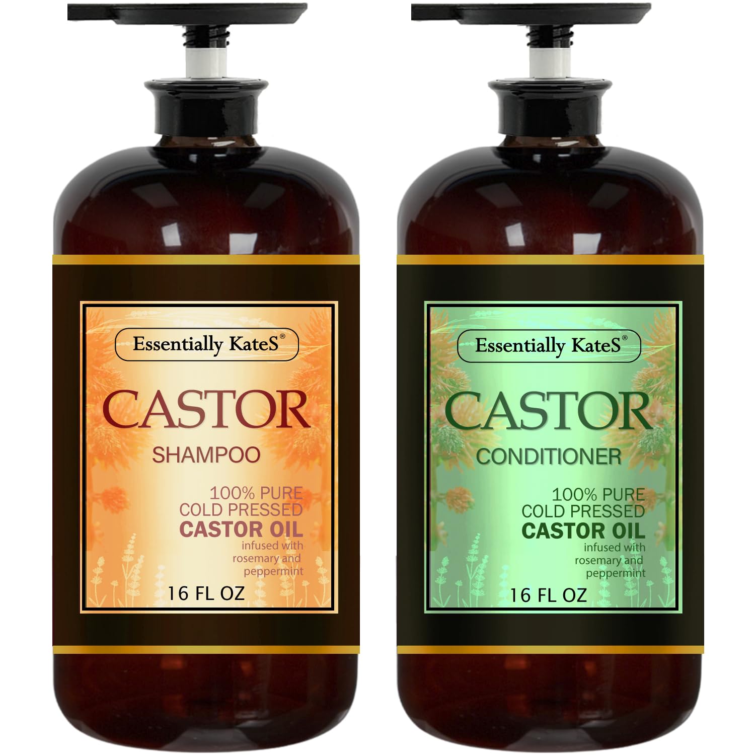 Castor Oil Rosemary Mint Shampoo and Conditioner 16 Fl Oz Set, Pack of 2 – Helps Thicker and Healthy Looking Hair – Sulfate & Paraben Free Castor Oil Rosemary Mint Shampoo and Conditioner 16 Fl Oz Set, Pack of 2 – Helps Thicker and Healthy Looking Hair – Sulfate & Paraben Free