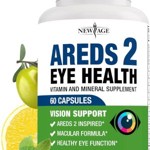 NEW AGE AREDS 2 Eye Vitamin Contains Bilberry 6000mg Lutein & Zeaxanthin – 60 Count