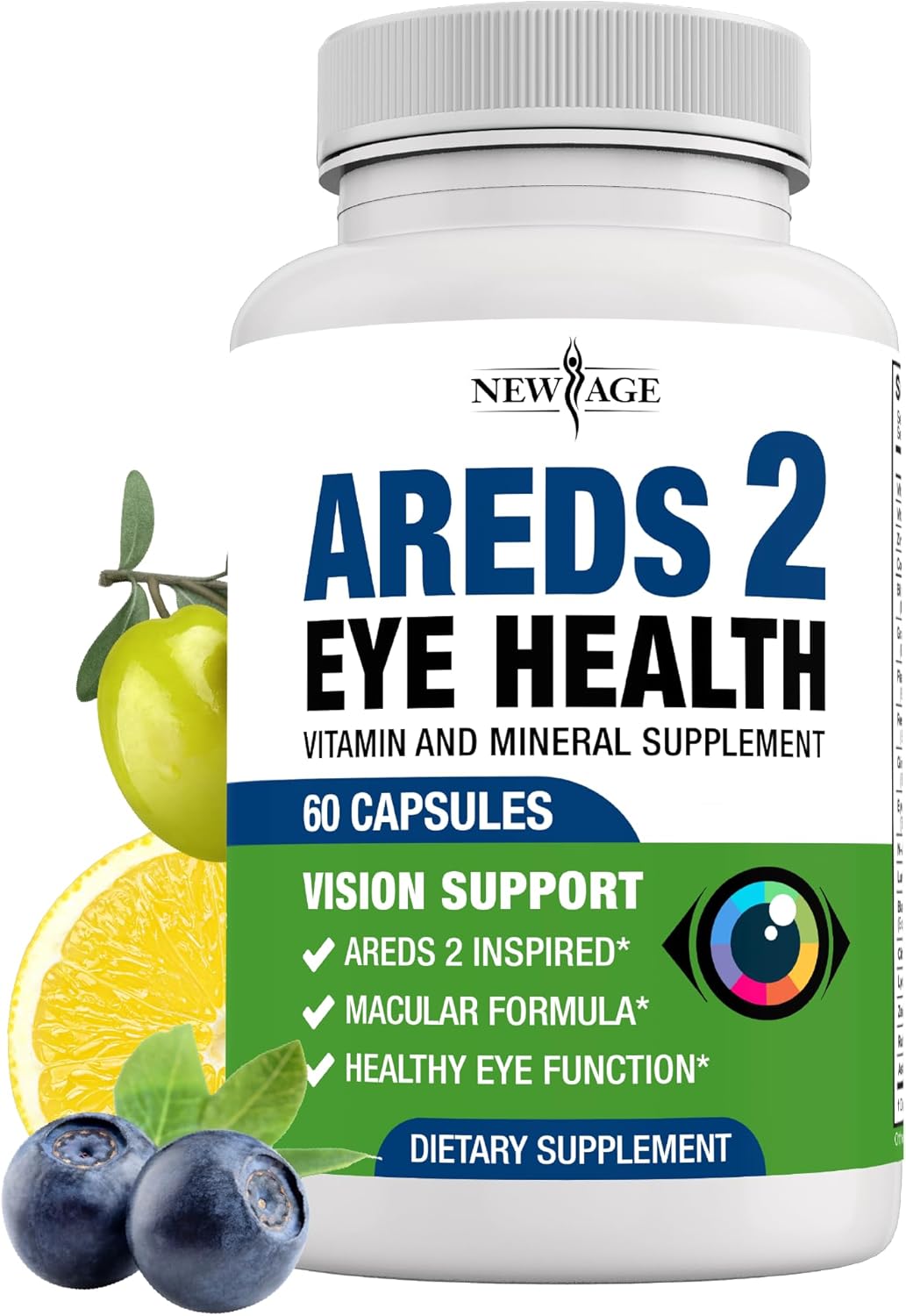 NEW AGE AREDS 2 Eye Vitamin Contains Bilberry 6000mg Lutein & Zeaxanthin – 60 Count NEW AGE AREDS 2 Eye Vitamin Contains Bilberry 6000mg Lutein & Zeaxanthin – 60 Count