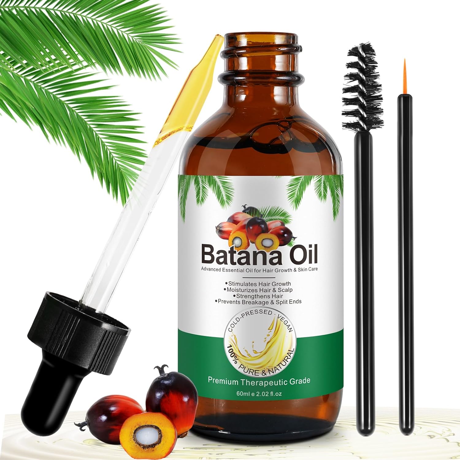 Raw Batana Oil For Hair Growth – Batana Oil Organic Cold Press From Honduras For Thicker & Stronger Hair – Pure & Natural – For Women & Men – 2.02 Fl Oz Raw Batana Oil For Hair Growth – Batana Oil Organic Cold Press From Honduras For Thicker & Stronger Hair – Pure & Natural – For Women & Men – 2.02 Fl Oz
