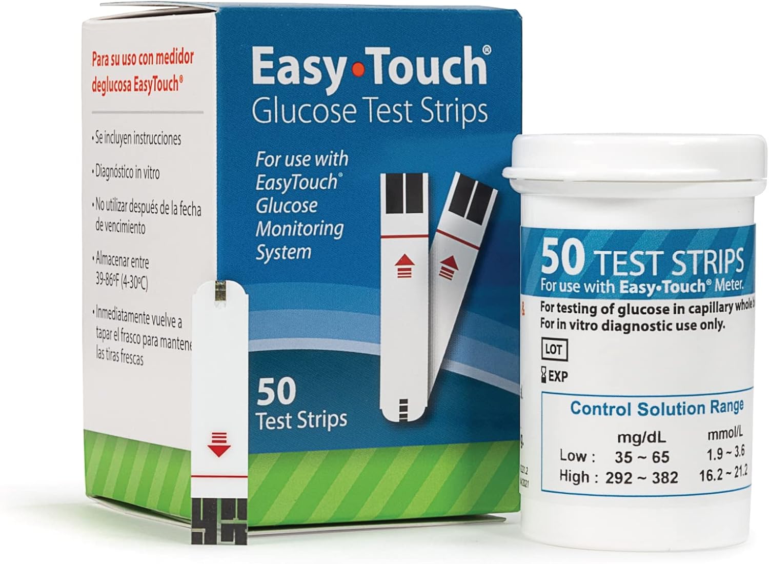Easy Touch Blood Glucose Diabetic Test Strips Box of 50 CT (Bundle of 4) Easy Touch Blood Glucose Diabetic Test Strips Box of 50 CT (Bundle of 4)