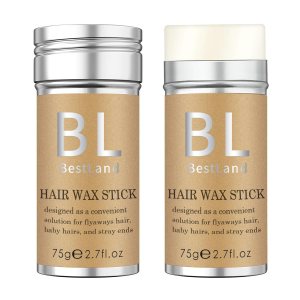 BestLand 2Pcs Hair Wax Stick, Flyaways Hair Stick Non-greasy Styling Wax Stick for Hair Edge Control Hair Finishing Slick Wax Stick Flyaways Edge Frizz Baby Hairs (2.7 Fl Oz (Pack of 2))
