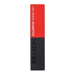 REVLON Lipstick, ColorStay Suede Ink, Built-in Primer, Infused with Vitamin E, Waterproof, Smudge-proof, Matte Color, 007 Feed the Flame, 0.09 oz.