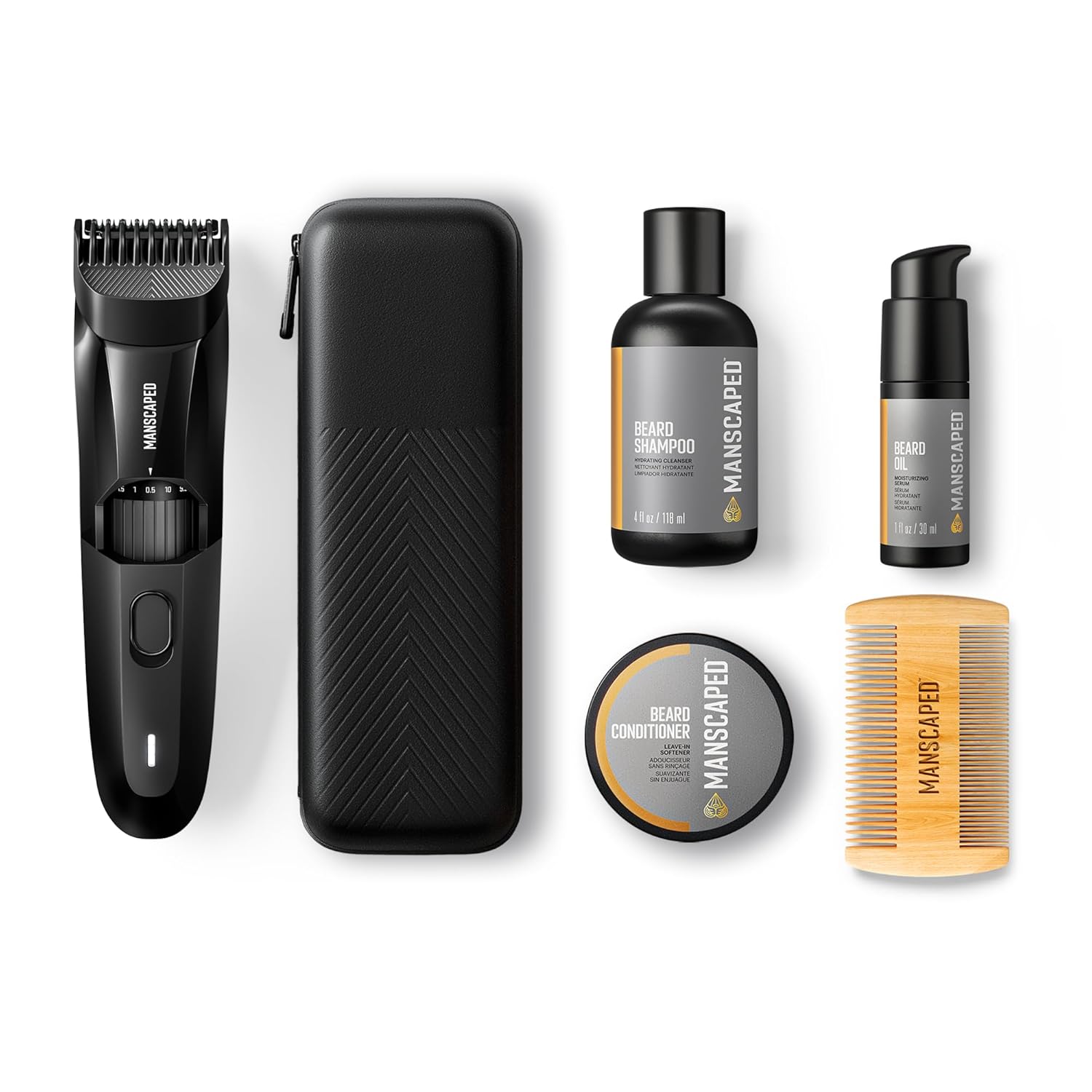 MANSCAPED® The Beard Hedger® Advanced Kit Includes Our Premium Precision Beard & Mustache Trimmer, Hydrating Shampoo, Softening Conditioner, Moisturizing Oil & Facial Hair Comb MANSCAPED® The Beard Hedger® Advanced Kit Includes Our Premium Precision Beard & Mustache Trimmer, Hydrating Shampoo, Softening Conditioner, Moisturizing Oil & Facial Hair Comb