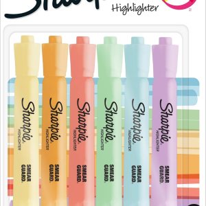 SHARPIE® Tank-Style Highlighters, Chisel Tip, Mild Pastel Barrels, Mild Pastel Inks, Pack Of 6 Highlighters