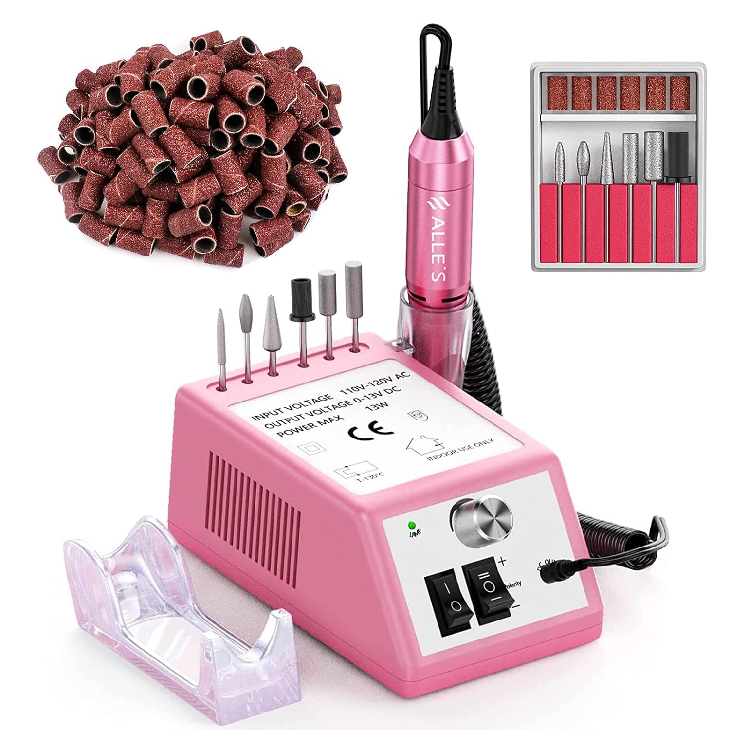 Professional Nail Drill Machine 20000 RPM Efile Electric Nail Filer Kit for Finger Toe Nails, Acrylic Gel Nails, Manicure Pedicure Drill with 6Pcs Nail Bits, 106Pcs Sanding Bands – Pink Professional Nail Drill Machine 20000 RPM Efile Electric Nail Filer Kit for Finger Toe Nails, Acrylic Gel Nails, Manicure Pedicure Drill with 6Pcs Nail Bits, 106Pcs Sanding Bands – Pink