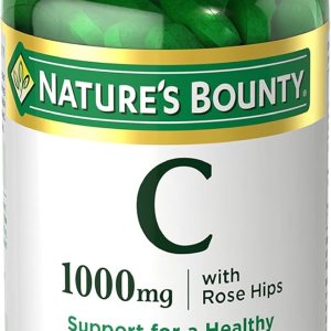 Nature’s Bounty Vitamin C + Rose Hips, Immune Support, 1000mg, Coated Caplets, 100 Ct