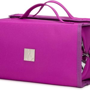 Roll Up Makeup Bag, Travel Toiletry Bag for Women with 4 Clear TSA Approved Pouches, Hanging Travel Organizer, Folding Cosmetic Bag for Men and Women