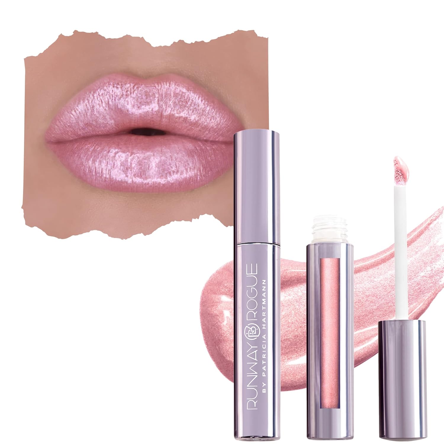 Runway Rogue LuxGloss Lip Gloss, High-Pigment Shimmer Soft Pastel-Pink Lip Gloss, ‘Catwalk’ Runway Rogue LuxGloss Lip Gloss, High-Pigment Shimmer Soft Pastel-Pink Lip Gloss, ‘Catwalk’