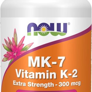 NOW Supplements, Vitamin K2 (MK-7) 300 mcg, Extra Strength, Supports Bone Health*, 60 Veg Capsules