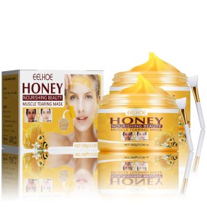 Rejuvenating Honey Tear-Off Mask, Honey Nourishing Beauty Muscle Tearing Mask, Honey Peel Off Masks for Face Smooth Tighten Wrinkle Cleanser for Acne-Prone Skin (2)