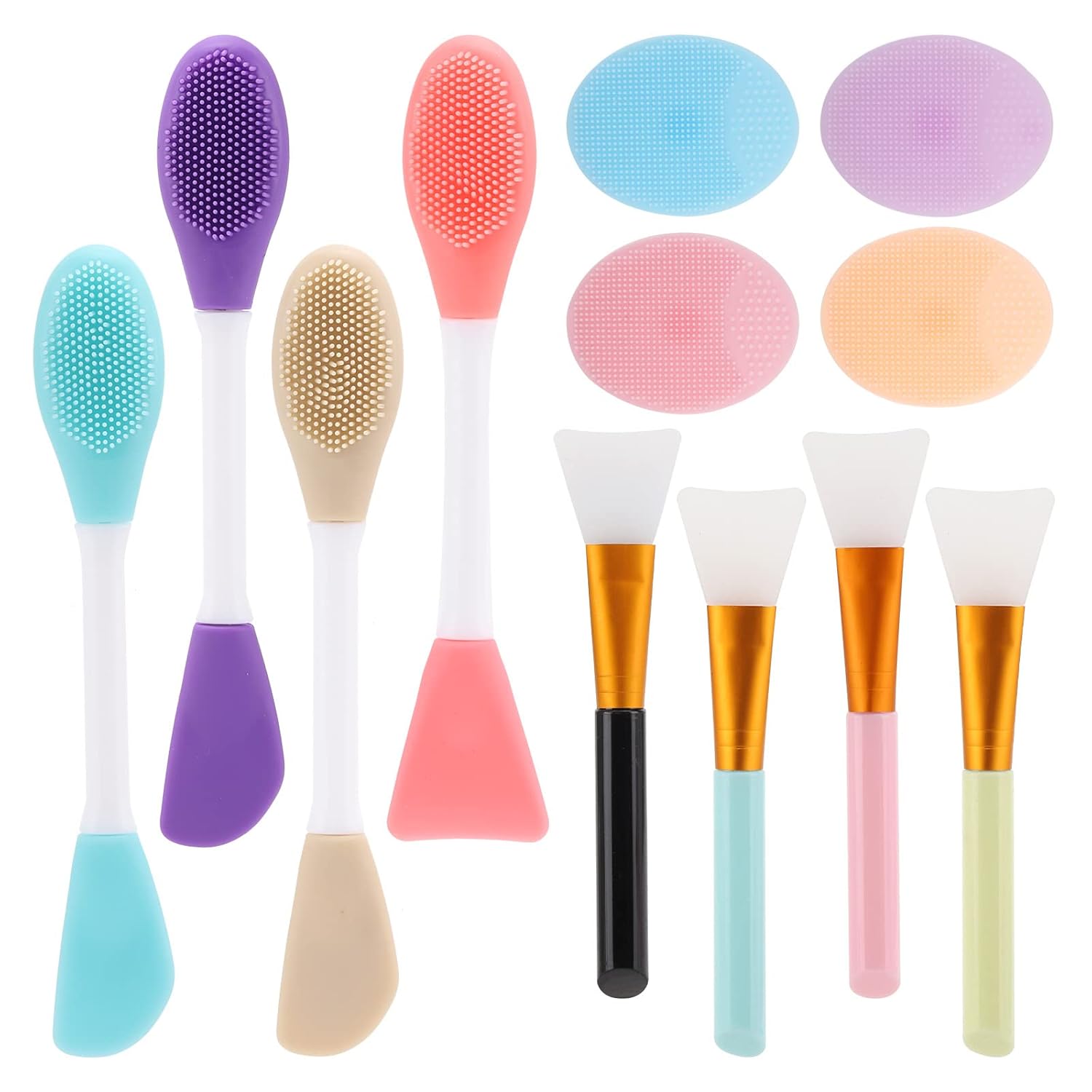 Silicone Facial Mask Applicator, 4 Pcs Face Scrubber, 4 Pcs Face Mask Brush, 4 Pcs 2 in 1 Face Mask Applicator, Lip Exfoliator – Skin Care Tools Set Silicone Facial Mask Applicator, 4 Pcs Face Scrubber, 4 Pcs Face Mask Brush, 4 Pcs 2 in 1 Face Mask Applicator, Lip Exfoliator – Skin Care Tools Set
