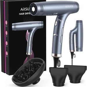 Hair Dryer, 1600W, Foldable, Ionic Technology, Lightweight, Black