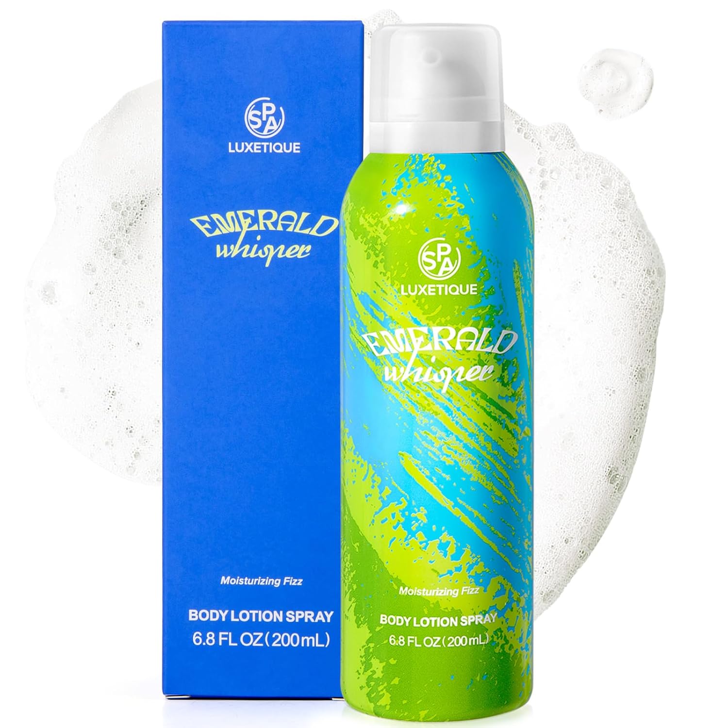 Spa Luxetique Body Lotion Spray, Refreshing Fizz Emerald Whisper Scent, Hydrating, Nourishing, Natural Spray Lotion Moisturizer for Dry Skin, Paraben Free, Vegan + Cruelty Free, 6.8 fl oz Spa Luxetique Body Lotion Spray, Refreshing Fizz Emerald Whisper Scent, Hydrating, Nourishing, Natural Spray Lotion Moisturizer for Dry Skin, Paraben Free, Vegan + Cruelty Free, 6.8 fl oz