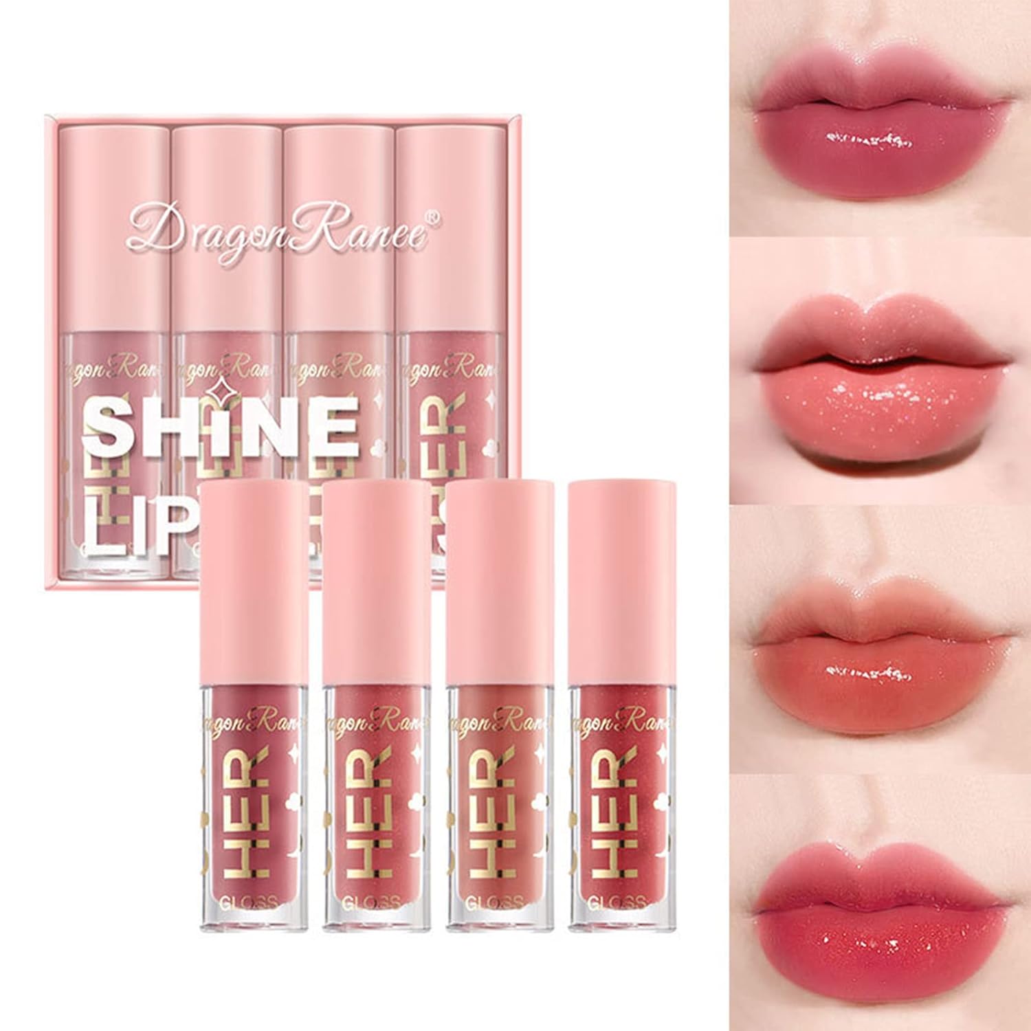 4Pcs Shimmer Lip Gloss Set Plumping Liquid Nude Lipstick Set Moisturizing Lip Stain Long Lasting Waterproof Non-Stick Cup Not-Fade Shiny Lip Gloss Set for Women Glitter Lip Makeup Kit – Set A 4Pcs Shimmer Lip Gloss Set Plumping Liquid Nude Lipstick Set Moisturizing Lip Stain Long Lasting Waterproof Non-Stick Cup Not-Fade Shiny Lip Gloss Set for Women Glitter Lip Makeup Kit – Set A