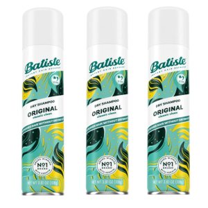 Batiste Dry Shampoo, Original Fragrance, Refresh Hair and Absorb Oil Between Washes, Waterless Shampoo for Added Hair Texture and Body, 6.35 OZ Dry Shampoo Bottle, Pack of 3