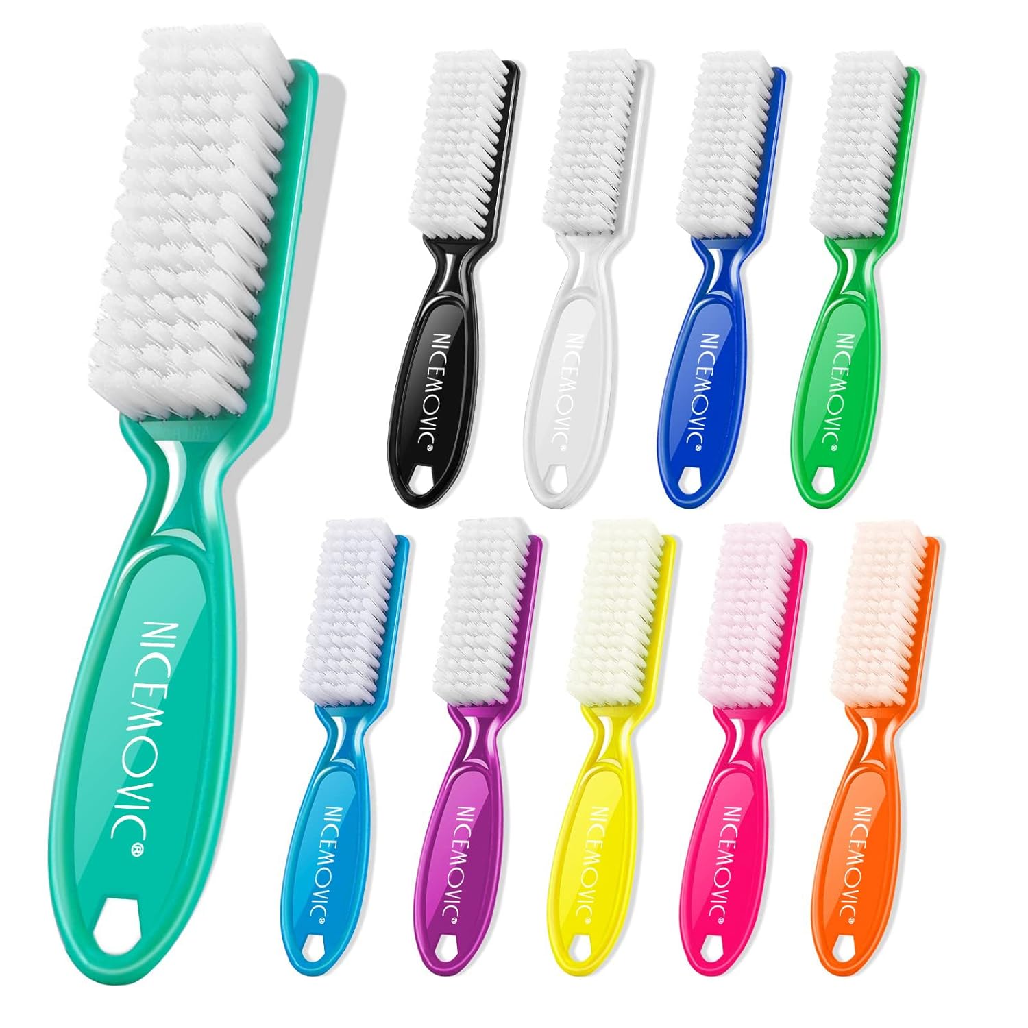 10 Pcs Handle Grip Nail Brush, NICEMOVIC Hand Fingernail Cleaner Brush Manicure Tools Scrub Cleaning Brushes Kit, Use for Toe and Nail Cleaning (Bright Colors) 10 Pcs Handle Grip Nail Brush, NICEMOVIC Hand Fingernail Cleaner Brush Manicure Tools Scrub Cleaning Brushes Kit, Use for Toe and Nail Cleaning (Bright Colors)