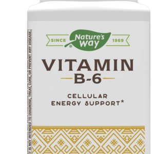 Nature’s Way Vitamin B-6 Supplement, Cellular Energy Support*, 50mg per Serving, 100 Capsules