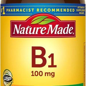 Nature Made Vitamin B1 100 mg, Dietary Supplement for Energy Metabolism Support, 100 Tablets, 100 Day Supply