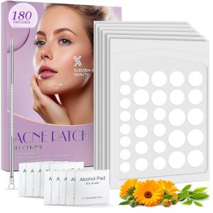 XVXV Pimple Patches for Face – Acne Patches Hydrocolloid Invisible Blemish Zits Dots Spots Cover Stickers with Tea Tree & Salicylic Acid 4 Sizes 180 Count