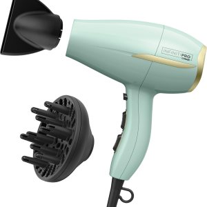 INFINITIPRO by CONAIR Heat Protect Hair Dryer with Diffuser | Blow Dryer with Advanced Heat Protection Helps Minimize Overdried Hair
