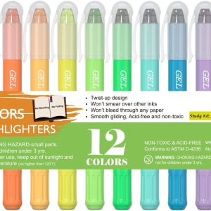 feela 12 Colors Bible Gel Highlighters, Gel Highlighter Markers Study Kit, Good For Highlighting Journal School Office