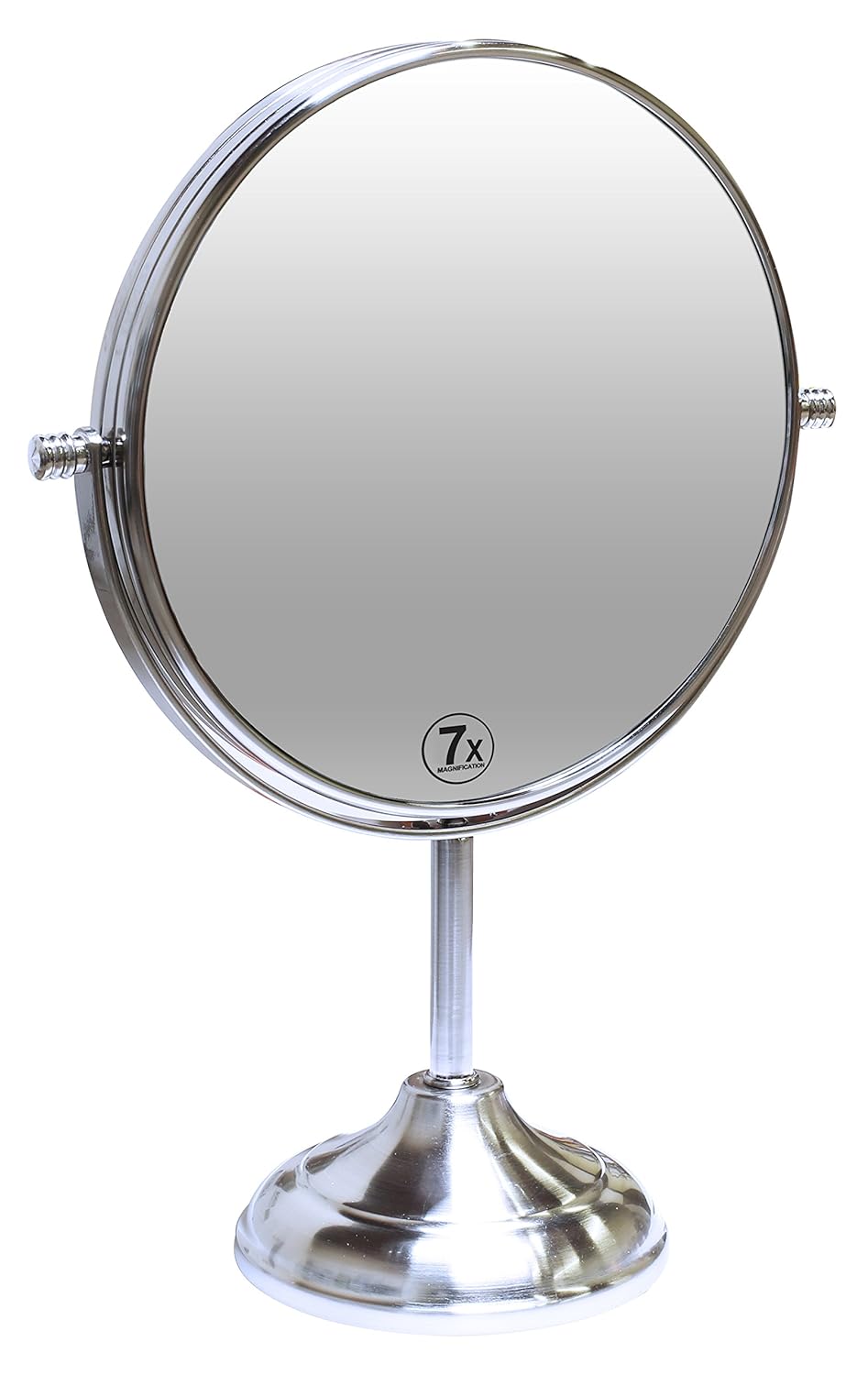 Deco Brothers Makeup Mirrors with Stand, 8 Inch Double Sided with 7X Magnification, Nickel Deco Brothers Makeup Mirrors with Stand, 8 Inch Double Sided with 7X Magnification, Nickel