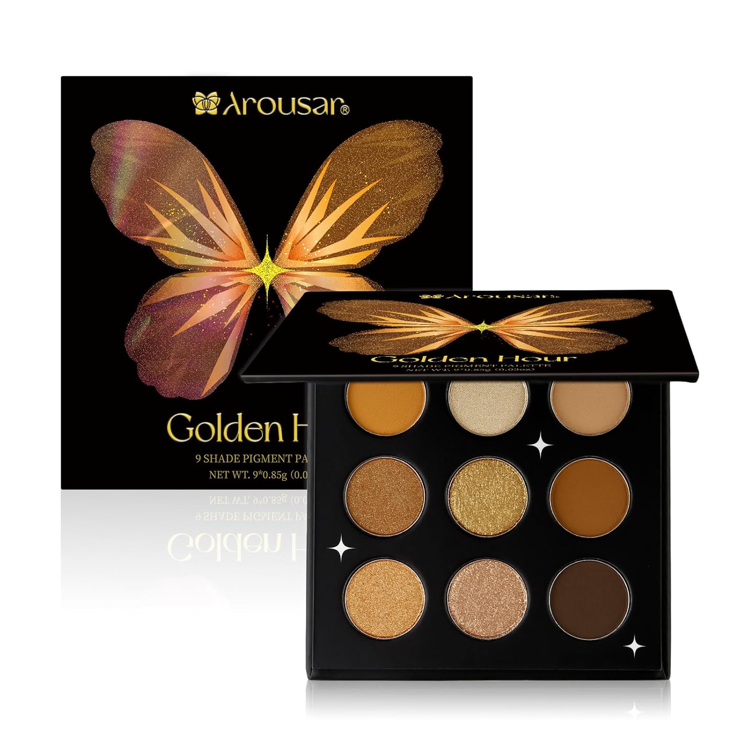Eyeshadow Palette, Matte Shimmer Glitter Nature Nude Eye Makeup Palette, Highly Bold Pigmented Pressed Powder Palette, Natural Velvet texture Golden Hour Eyeshadow Palette, Matte Shimmer Glitter Nature Nude Eye Makeup Palette, Highly Bold Pigmented Pressed Powder Palette, Natural Velvet texture Golden Hour
