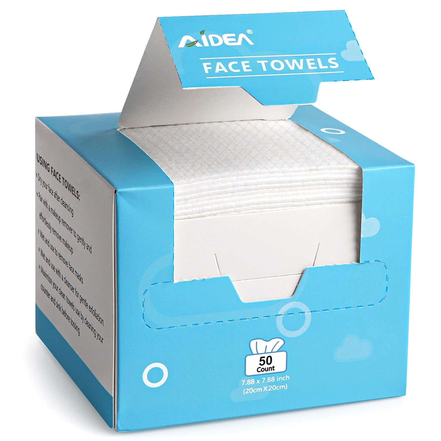 AIDEA Face Towels Disposable-50Ct, Biodegradable Clean Facial Towels Face Cloths, Facial Cleansing Wipes for Sensitive Skin, Facial Towels for Makeup Removing, Nursing, Travel, Dry Face Wipes AIDEA Face Towels Disposable-50Ct, Biodegradable Clean Facial Towels Face Cloths, Facial Cleansing Wipes for Sensitive Skin, Facial Towels for Makeup Removing, Nursing, Travel, Dry Face Wipes