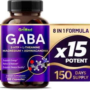 GABA 16,280mg – X15 Power with 5-HTP, L-Theanine, Magnesium, Ashwagandha – Relax & Restore, Support Sleep Well – Made in USA (150 Count (Pack of 1))