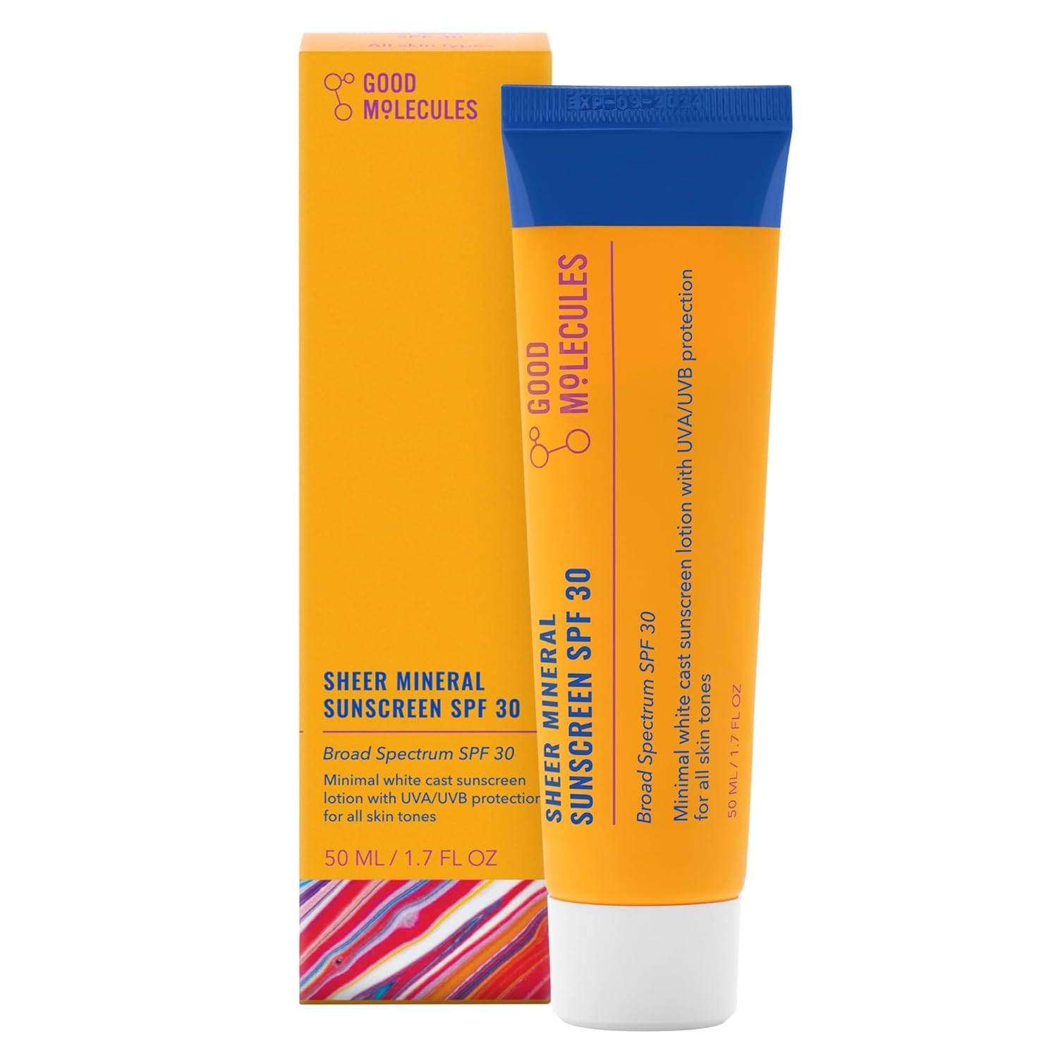 Good Molecules Sheer Mineral Sunscreen SPF 30 Minimal Whitecast Zinc Oxide Sunscreen with Hyaluronic Acid, Reef-Safe, UVA/UVB Protection – Skincare for Face Good Molecules Sheer Mineral Sunscreen SPF 30 Minimal Whitecast Zinc Oxide Sunscreen with Hyaluronic Acid, Reef-Safe, UVA/UVB Protection – Skincare for Face