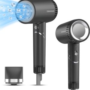 Hair Dryer, 100,000 RPM High-Speed Brushless Motor Negative Ionic Blow Dryer for Fast Drying, Compact Low Noise No Heat Damage Hair Dryer with Nozzle, Perfect for Travel/Gift