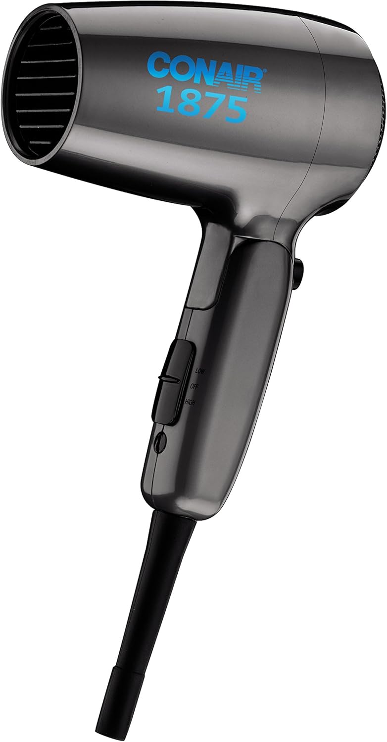 Conair Travel Hair Dryer with Dual Voltage, 1875W Compact Hair Dryer with Folding Handle, Travel Blow Dryer Conair Travel Hair Dryer with Dual Voltage, 1875W Compact Hair Dryer with Folding Handle, Travel Blow Dryer