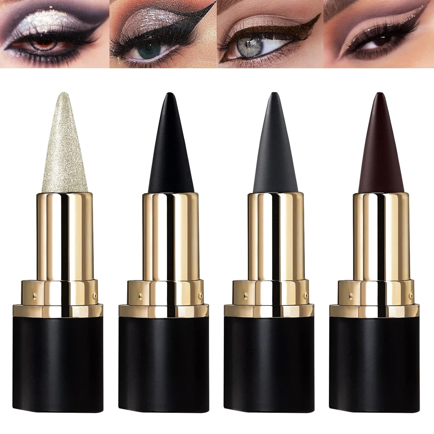 Miss Rose M 4 Colors Gel Eyeliner Set, Eyeliner Pencils, delineador de ojos contra el agua, Easy to Use, Eye Makeup for Women (4 Colors) Miss Rose M 4 Colors Gel Eyeliner Set, Eyeliner Pencils, delineador de ojos contra el agua, Easy to Use, Eye Makeup for Women (4 Colors)