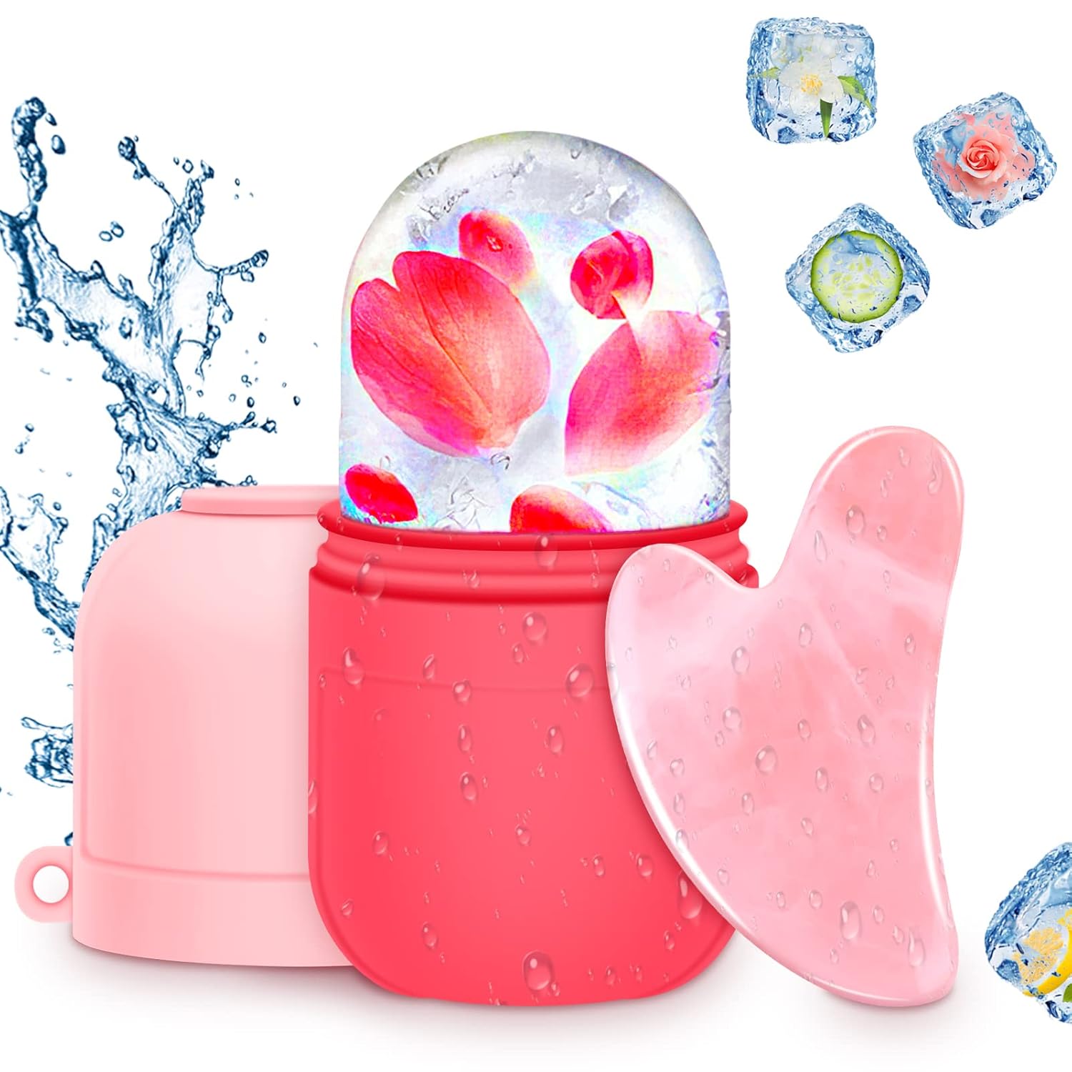 AURUZA Ice Face Roller and Gua Sha Set, Ice Roller for Face & Eye Puffiness Relief Beauty Facial Rollers Mold Icing Massage Skin Care Tools for Brighten Lubricate Shrink Pores Remove Fine Lines AURUZA Ice Face Roller and Gua Sha Set, Ice Roller for Face & Eye Puffiness Relief Beauty Facial Rollers Mold Icing Massage Skin Care Tools for Brighten Lubricate Shrink Pores Remove Fine Lines